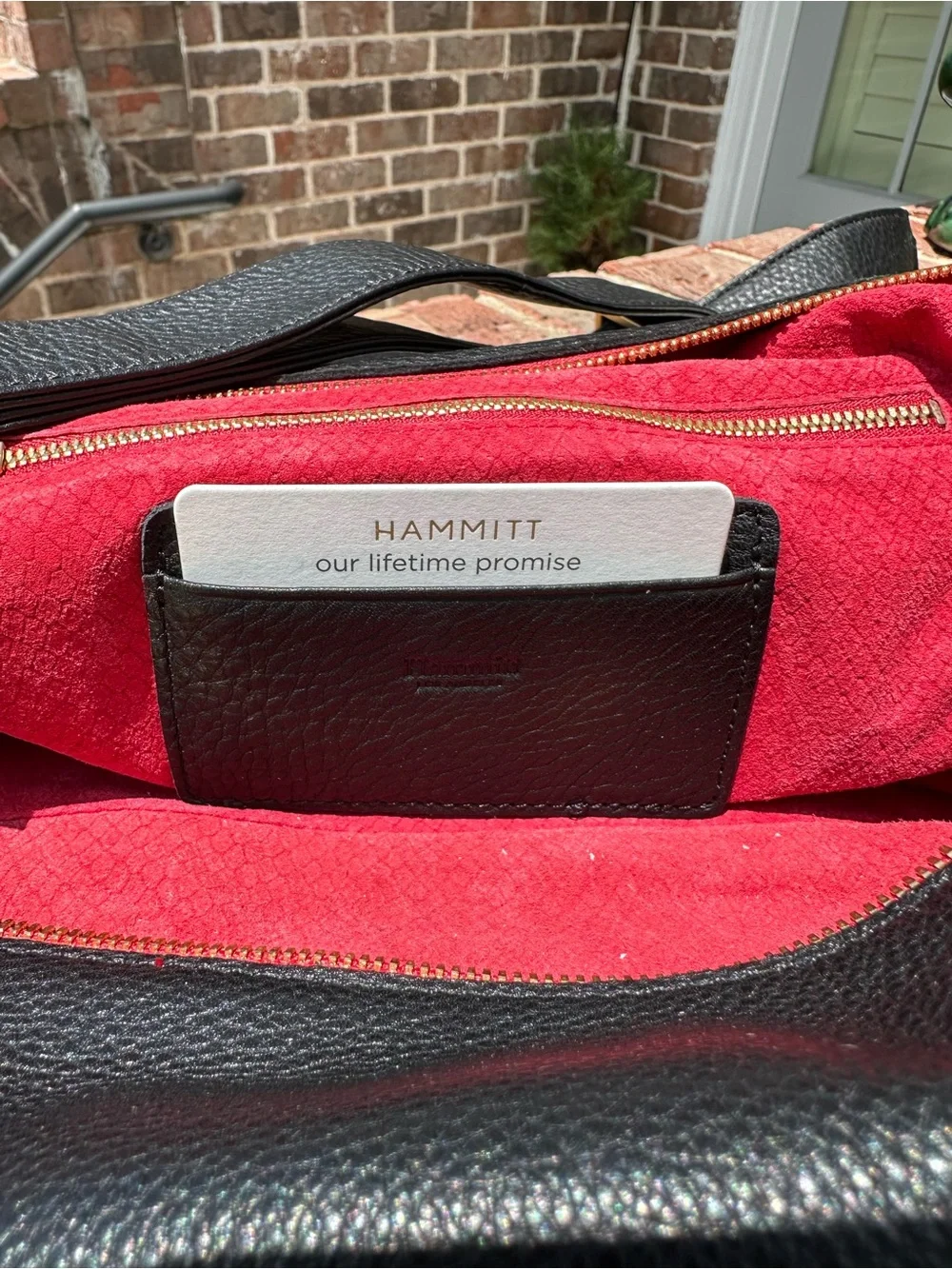 Hammitt, Large Daniel,Black Pebbled Leather Satchel. Red suede interior. NWT